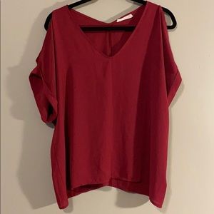 MAGENTA COLD SHOULDER TOP